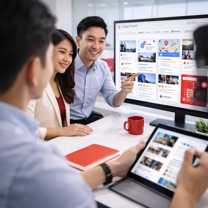 Digital marketing agency vacancy team discussion on campaign strategy, showcasing digital marketing job openings and digital marketing job hiring opportunities in a collaborative office setting
